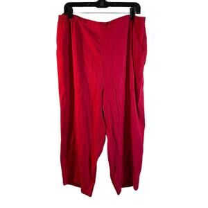 Koret Capri Pants Red Size 18 Elastic Waist Band
